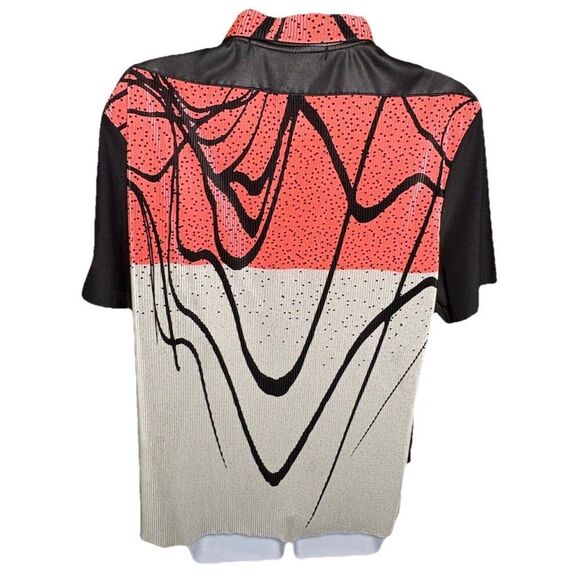 Jamie Sadock Golf Polo Top Size Large Abstract 1/4-Zip Micro Pleat #71136 - Picture 3 of 9